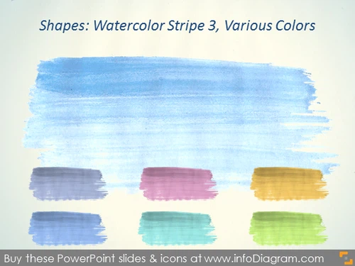Water color Stripe Brush blue grey Aquarelle ppt icon