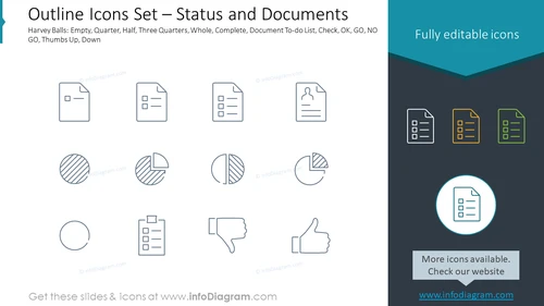 Outline Icons Set – Status and Documents