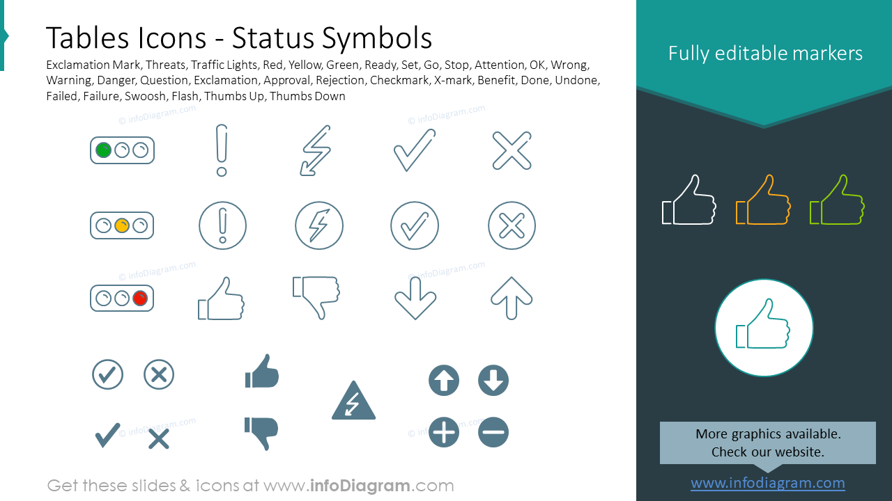 Tables Icons Status Symbols