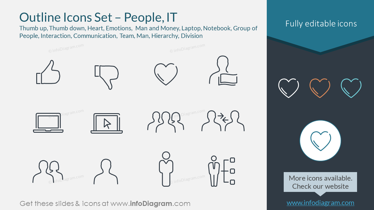 Outline Icons Set – People, IT