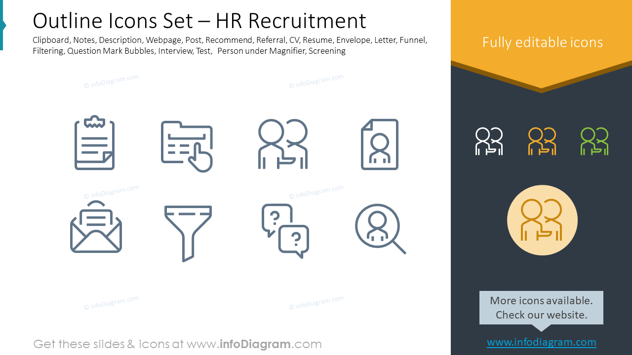 Outline Icons Set – HR Recruitment