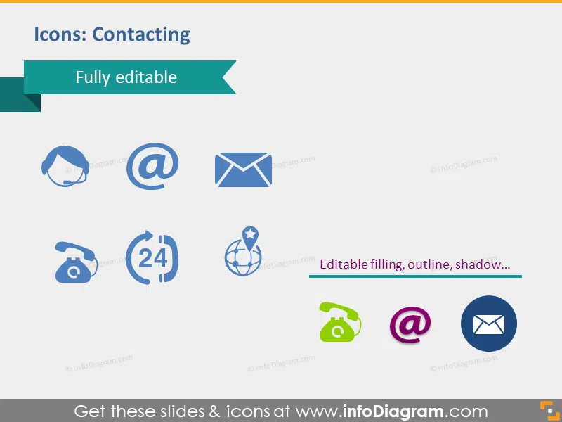 communication contacting mailing phoning infographics pptx