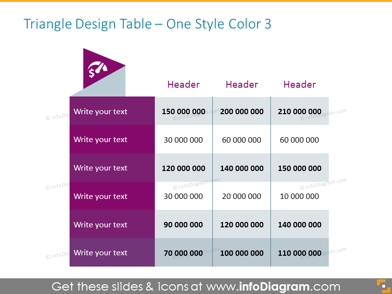 Fancy Table in Powerpoint Example