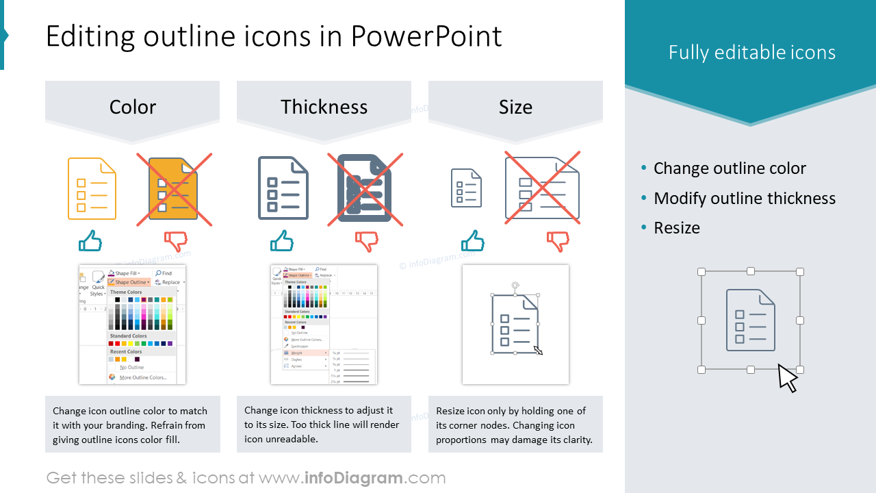 Editing outline icons in PowerPoint