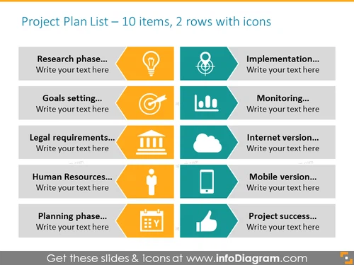 Project plan ppt template with icons