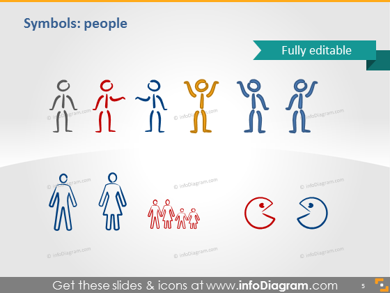 Symbols people icons ppt clipart